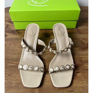 Sam Edelman Women's Palma Heeled Sandal Size 8.5M Banana Cream